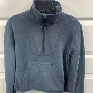 Lululemon Softstreme Half Zip Pullover Mock Neck Ribbed Cropped 4 W3GE8S Funnel